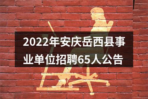 2022年安庆岳西县事业单位招聘65人公告