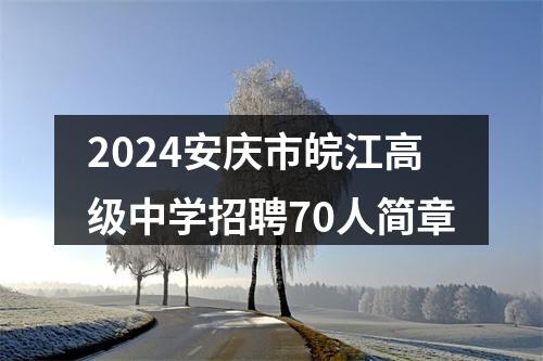 2024安庆市皖江高级中学招聘70人简章 图片
