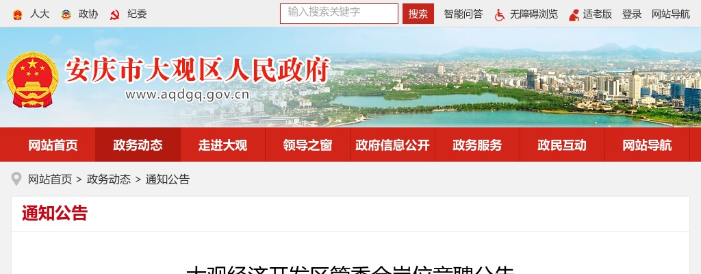 2024年安庆大观经济开发区管委会岗位竞聘35人公告 图片